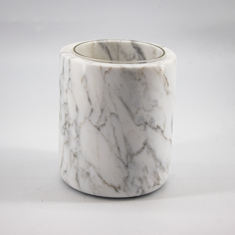 Натуральный мраморный каменный стеклянный чашка подсвечника